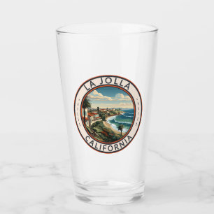 La Jolla California Coastline Travel Art Retro Glass