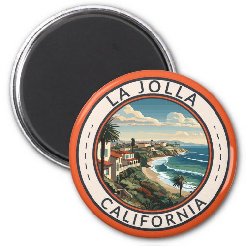La Jolla California Coastline Travel Art Retro Magnet
