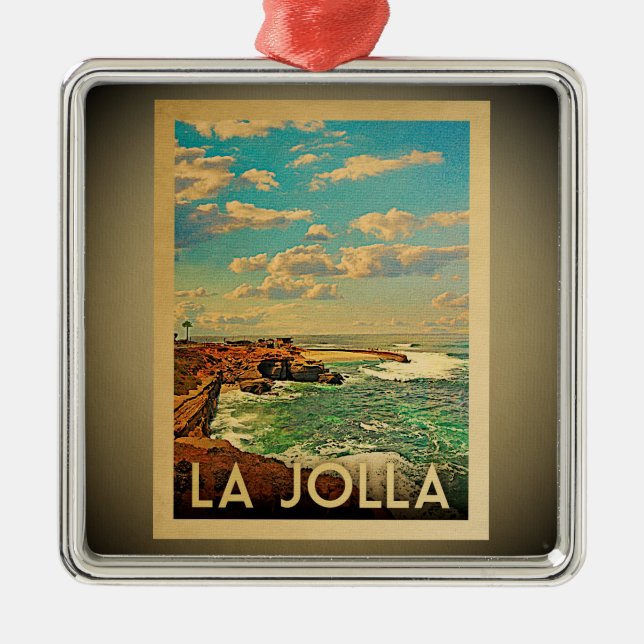 La Jolla California Ornament Vintage Travel (Front)