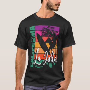 La Jolla California Retro Sunset Beach Surfer Souv T-Shirt