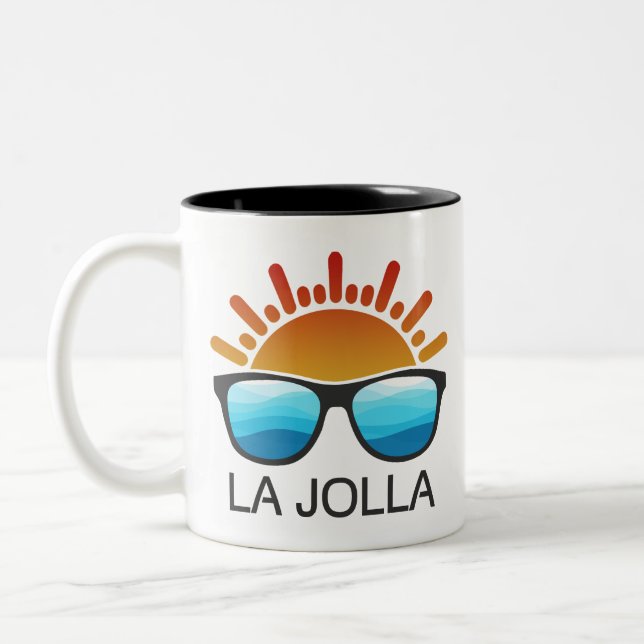 La Jolla California Sunglasses Two-Tone Coffee Mug (Left)