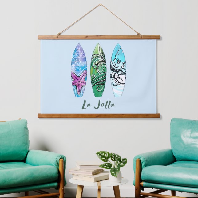 La Jolla California Surfboards  Hanging Tapestry (Living Room)