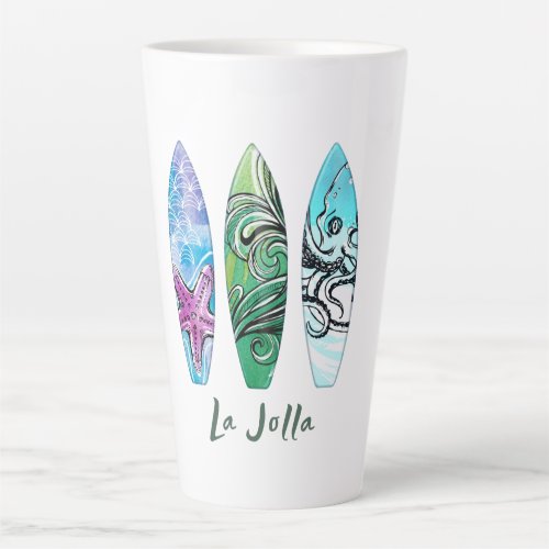 La Jolla California Surfboards Latte Mug