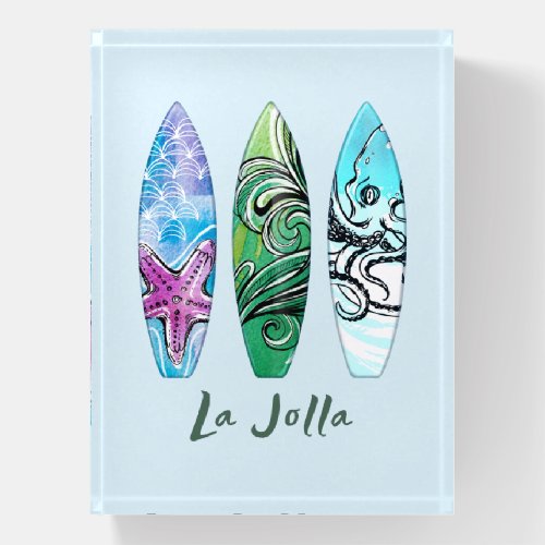 La Jolla California Surfboards Paperweight