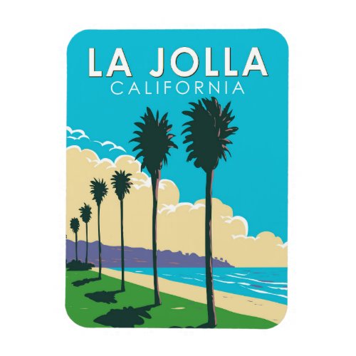 La Jolla California Travel Art Vintage Magnet