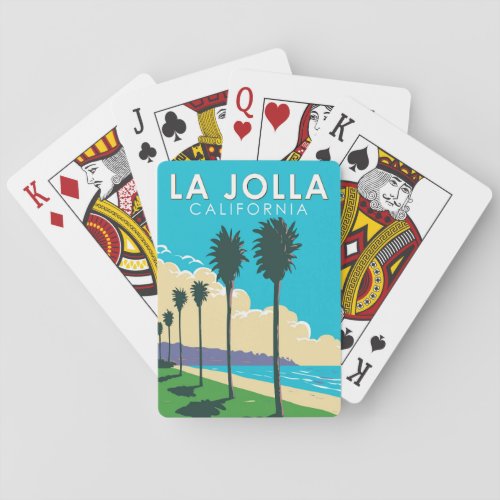 La Jolla California Travel Art Vintage Poker Cards
