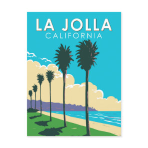 La Jolla California Travel Art Vintage Postcard