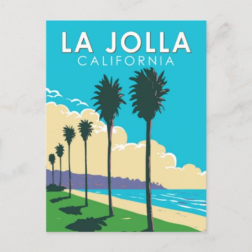 La Jolla California Travel Art Vintage Postcard