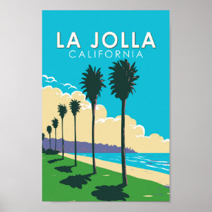 La Jolla California Travel Art Vintage Poster