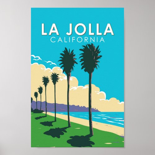 La Jolla California Travel Art Vintage Poster
