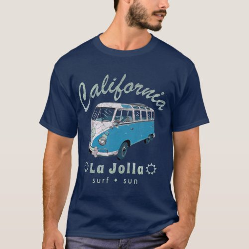 La Jolla California Vintage Surf Van T_Shirt