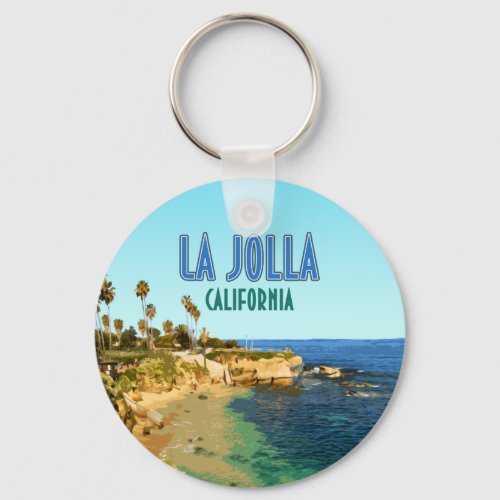 La Jolla Cove Beach San Diego California Vintage Keychain