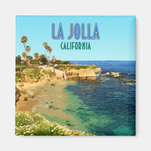 La Jolla Cove Beach San Diego California Vintage Magnet
