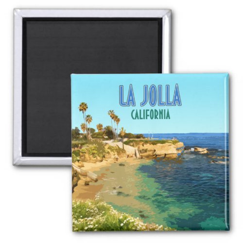 La Jolla Cove Beach San Diego California Vintage Magnet