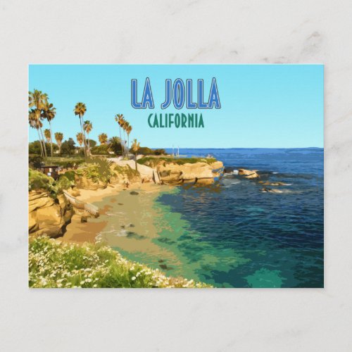 La Jolla Cove Beach San Diego California Vintage Postcard