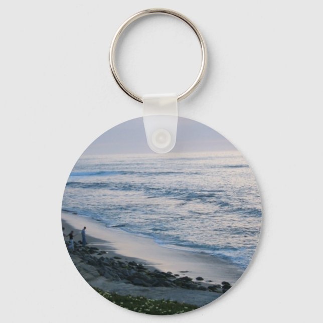 La Jolla Cove Beach Sunset Custom Keychains (Front)