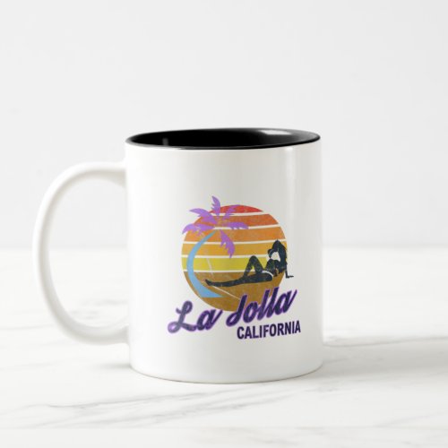 La Jolla Cove California Beach Retro Surf Backpack Two_Tone Coffee Mug