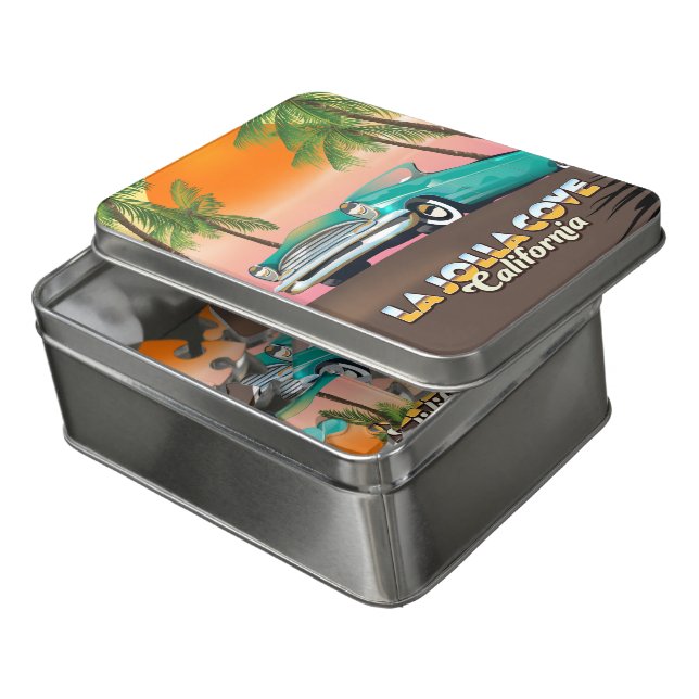 La Jolla Cove California travel poster Jigsaw Puzzle (Lid Open)