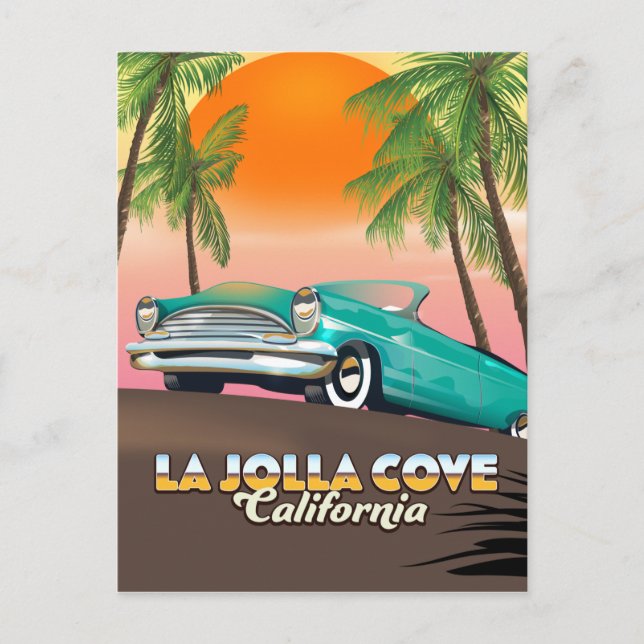 La Jolla Cove California travel poster Postcard (Front)