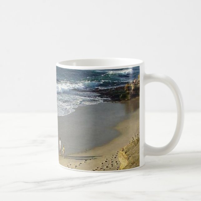 La Jolla Cove Ocean Beach Sand Waves Coffee Mug (Right)