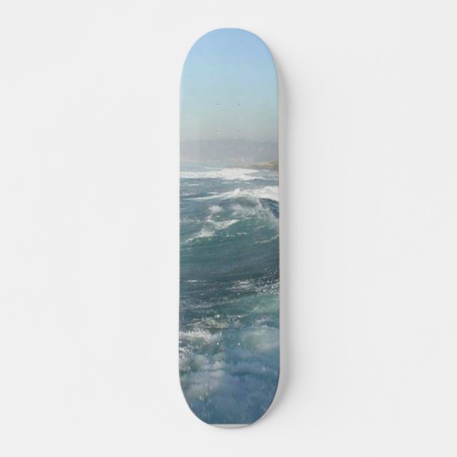 La Jolla Cove Ocean Beach Waves Skateboard Deck (Front)