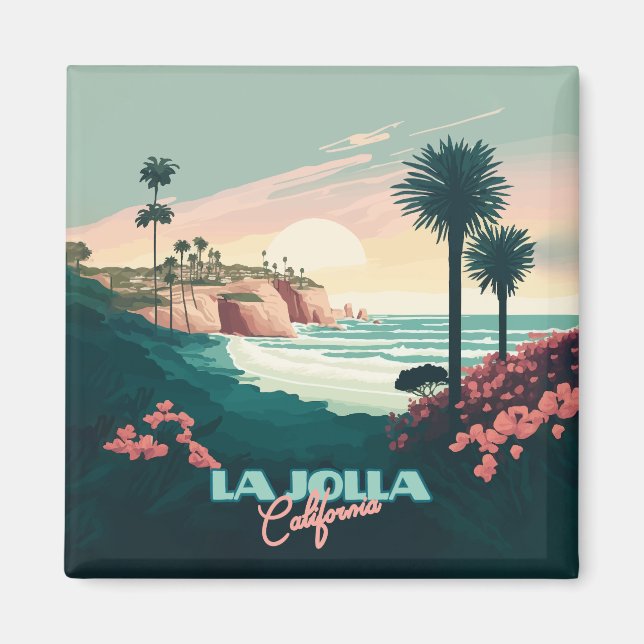 La Jolla Cove San Diego California Retro Magnet (Front)