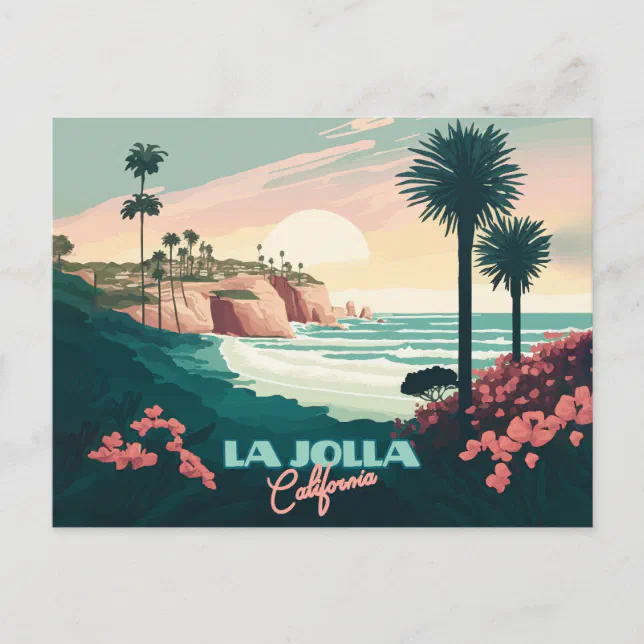La Jolla Cove San Diego California Retro Postcard | Zazzle