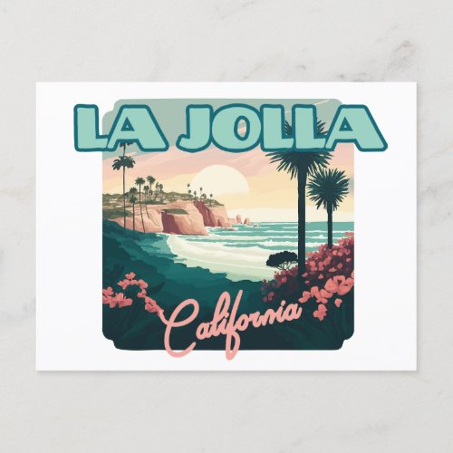 La Jolla Cove San Diego California Retro Postcard