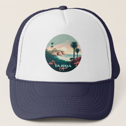 La Jolla Cove San Diego California Retro Trucker Hat