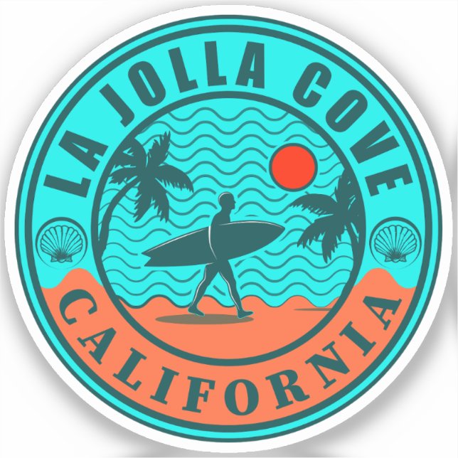 La Jolla Cove San Diego California Souvenirs Sticker (Front)
