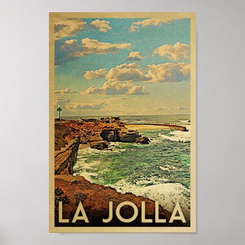 La Jolla Poster _ California Vintage Travel Print