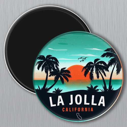 La Jolla San Diego Ca Retro Sunset Souvenir 60s Magnet