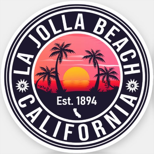La Jolla San Diego California Sunset Souvenirs Sticker