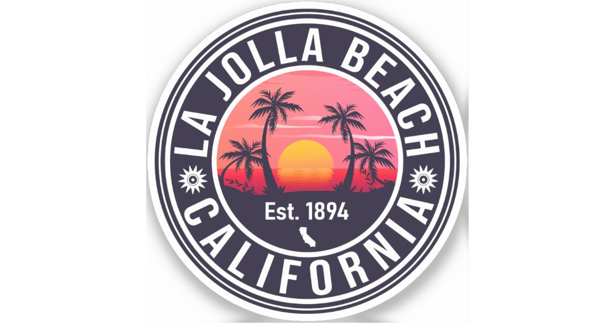 La Jolla San Diego California Sunset Souvenirs Sticker | Zazzle