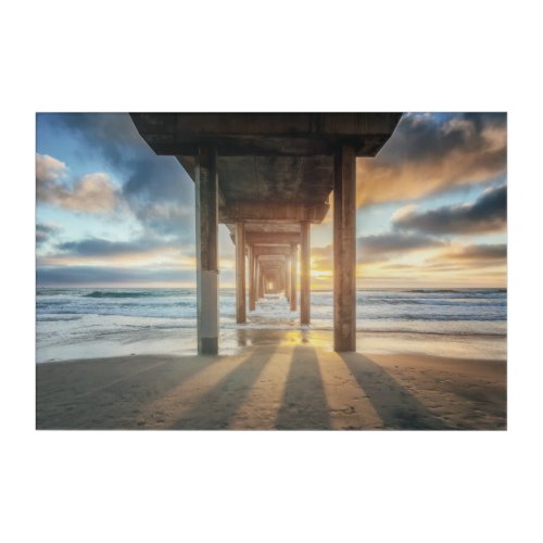 La Jolla ScrippsS Pier At Sunset  San Diego Acrylic Print