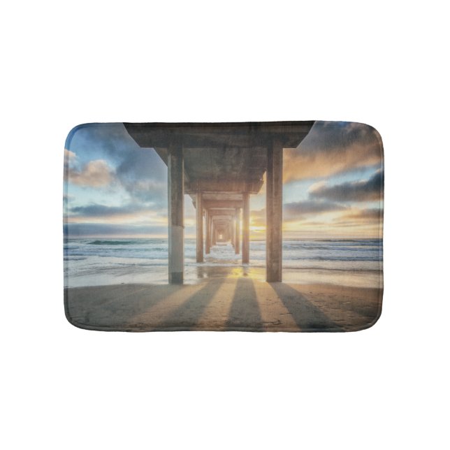 La Jolla, Scripps'S Pier At Sunset | San Diego Bathroom Mat (Front)