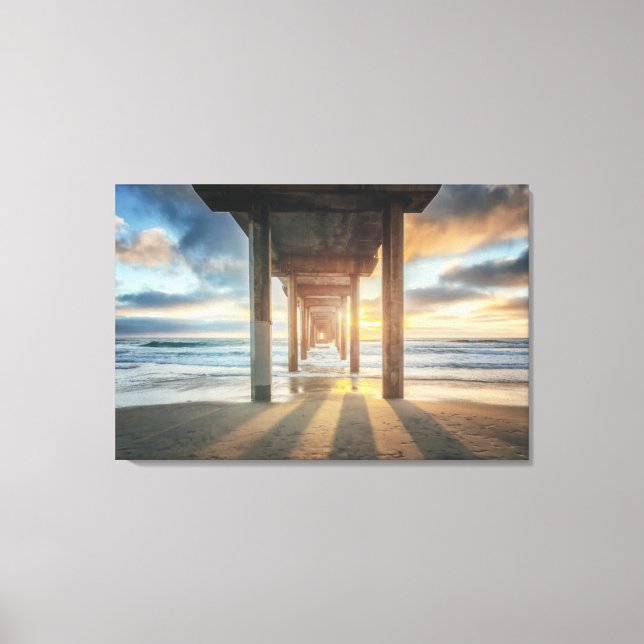 La Jolla, Scripps'S Pier At Sunset | San Diego Canvas Print (Front)
