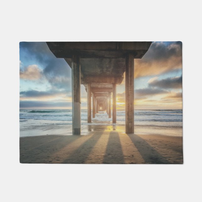 La Jolla, Scripps'S Pier At Sunset | San Diego Doormat (Front)