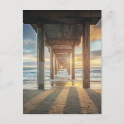 La Jolla ScrippsS Pier At Sunset  San Diego Postcard