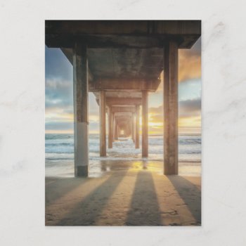 La Jolla  Scripps's Pier At Sunset | San Diego Postcard by welcomeaboard at Zazzle