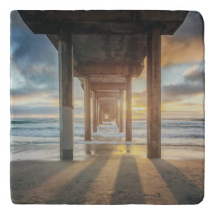 La Jolla, Scripps'S Pier At Sunset   San Diego Trivet