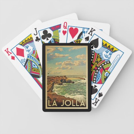 La Jolla Vintage Travel - California Coast Bicycle Playing Cards