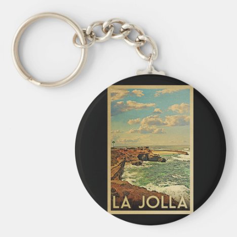 La Jolla Vintage Travel - California Coast Keychain