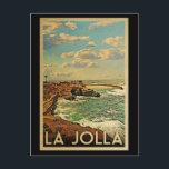 La Jolla Vintage Travel - California Coast Postcard<br><div class="desc">This La Jolla vintage travel design features a coastal view of La Jolla,  California.</div>