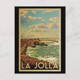 La Jolla Vintage Travel - California Coast Postcard