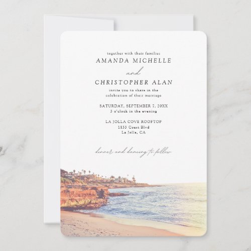 La Jolla Wedding Custom San Diego Beach Photo Invitation