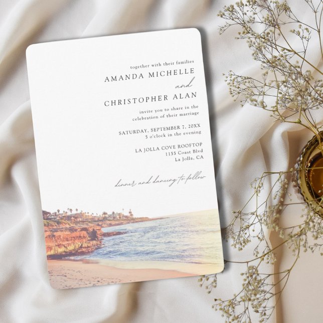 La Jolla Wedding Custom San Diego Beach Photo Invitation (La Jolla Cove Save the Date)