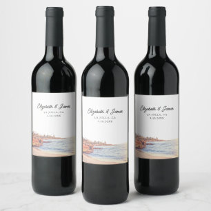 La Jolla Wedding Favor San Diego Personalized Wine Label