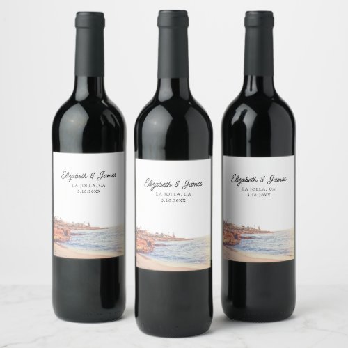 La Jolla Wedding Favor San Diego Personalized Wine Label