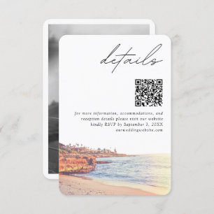 La Jolla Wedding Modern Details QR Code Enclosure Card